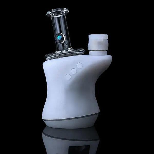 Iridescent Glass Focus V Carta Glass Replacement - Encased Opal Dry Top shown in a sleek design featuring a removable attachment.
