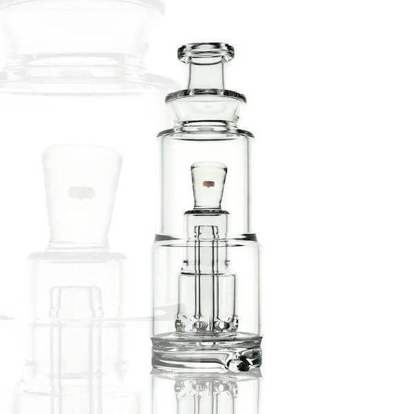 Iridescent Glass Stacked Puffco Peak Attachment Glass Replacement - V2 Chugger with encased opal detail.