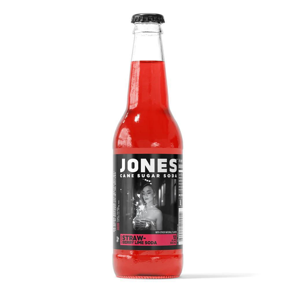 Jones Soda 12oz Bottle showcasing bold flavors and iconic style in a signature glass bottle.