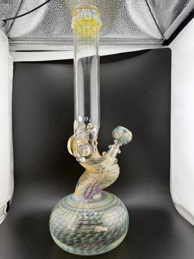 JP Killman Glass 45mm Bubble Bent Beaker 14mm