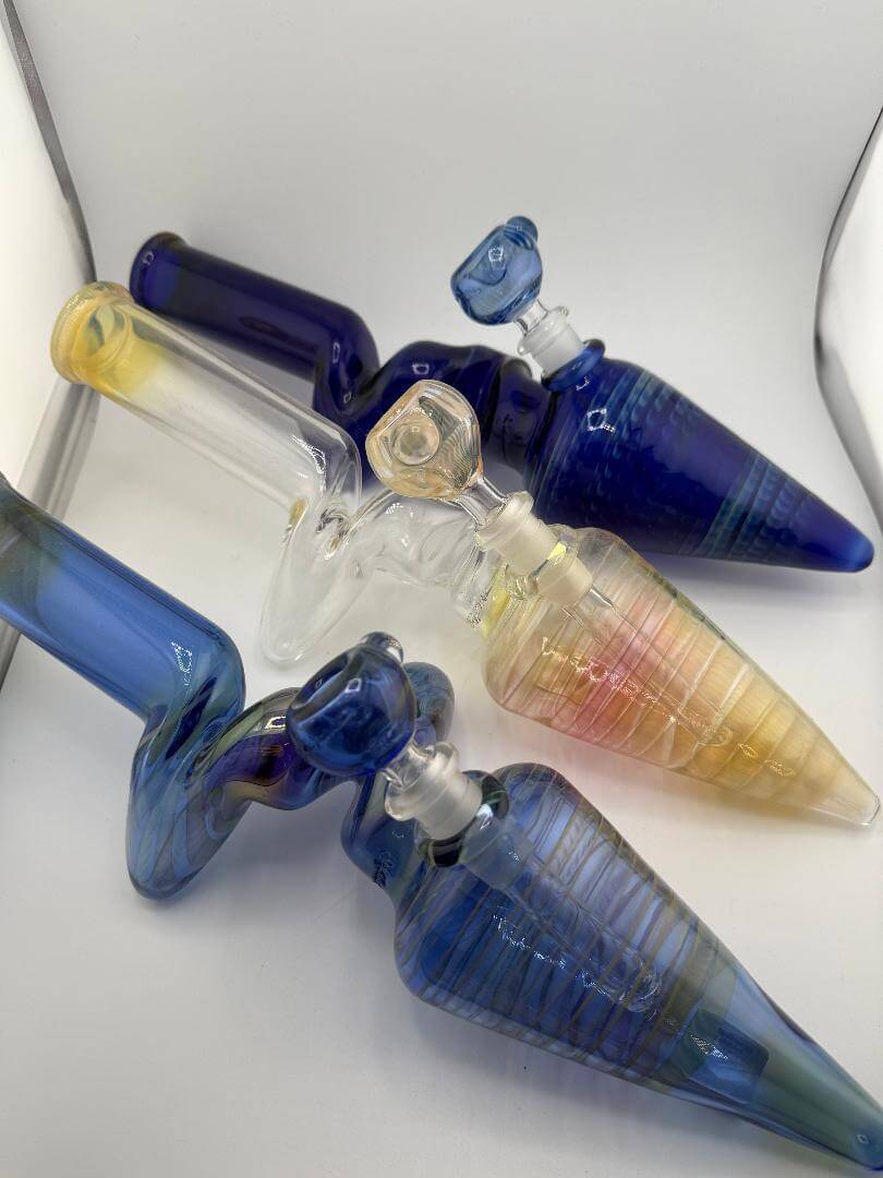 JP Killman Glass Couch Potatoe Medium Zong Beaker Cobalt & Fumed 14mm