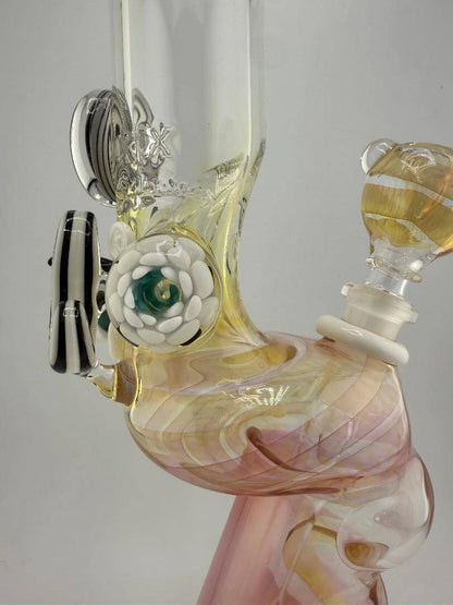 JP Killman Glass x Kiebler Glass White Dragon Pistol Grip Rig 14mm