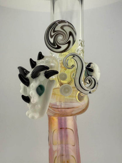 JP Killman Glass x Kiebler Glass White Dragon Pistol Grip Rig 14mm