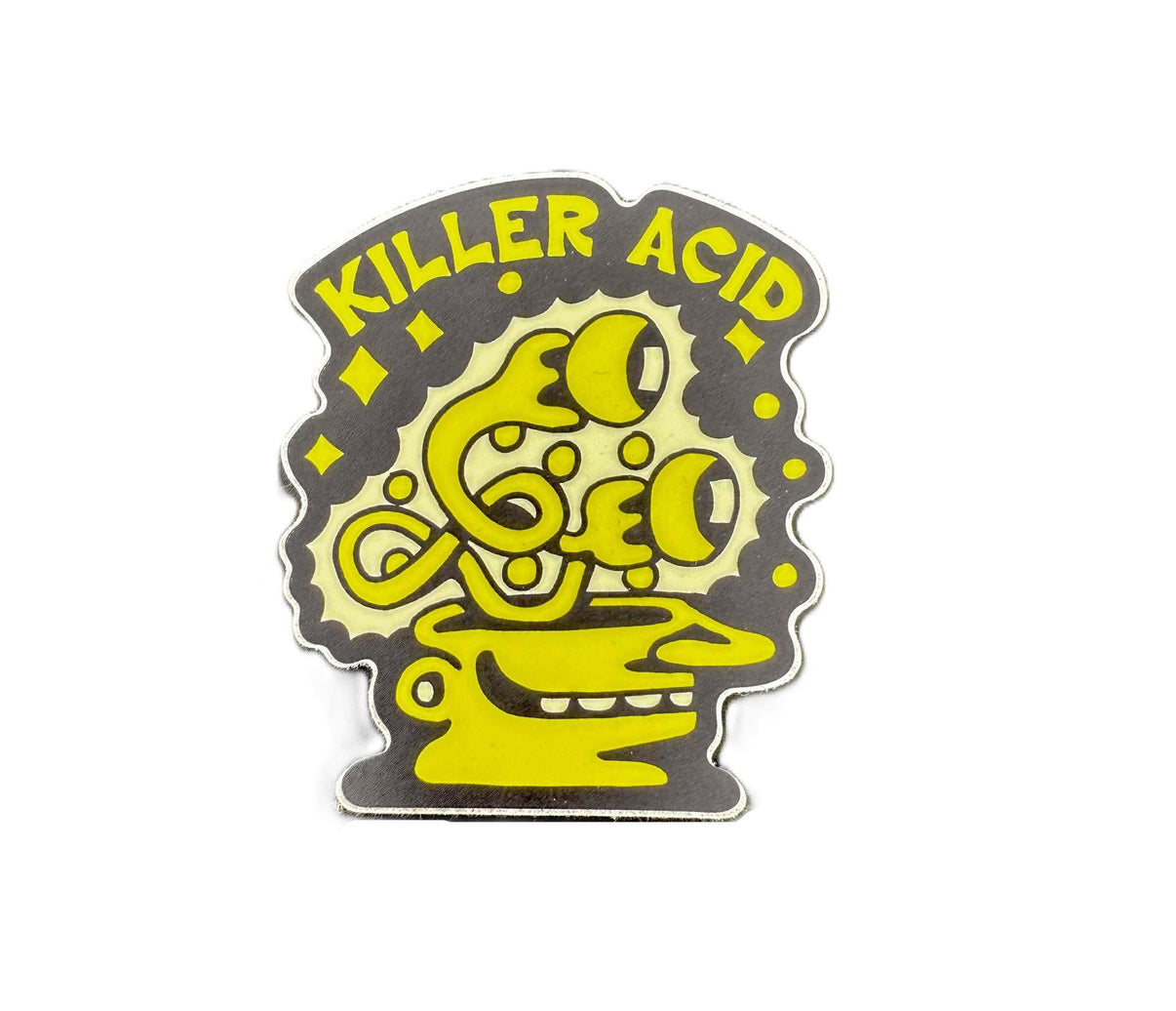 Killer Acid Sticker - Acid Magic, mini vinyl sticker with trippy design for phone cases and gear.