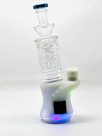 King Pluto Carta Top Wave Form glass attachment for Focus V CARTA, featuring a sleek design and LED base.