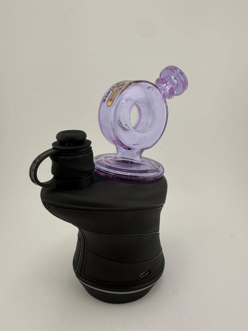 King Pluto Focus V Carta Replacement Top - Lunar Orbit with unique purple glass design for enhanced vapor experience.