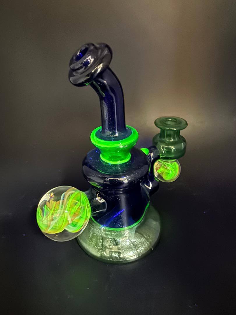 Klobby Glass Mini Rig Purple Green Uv 10mm 90°