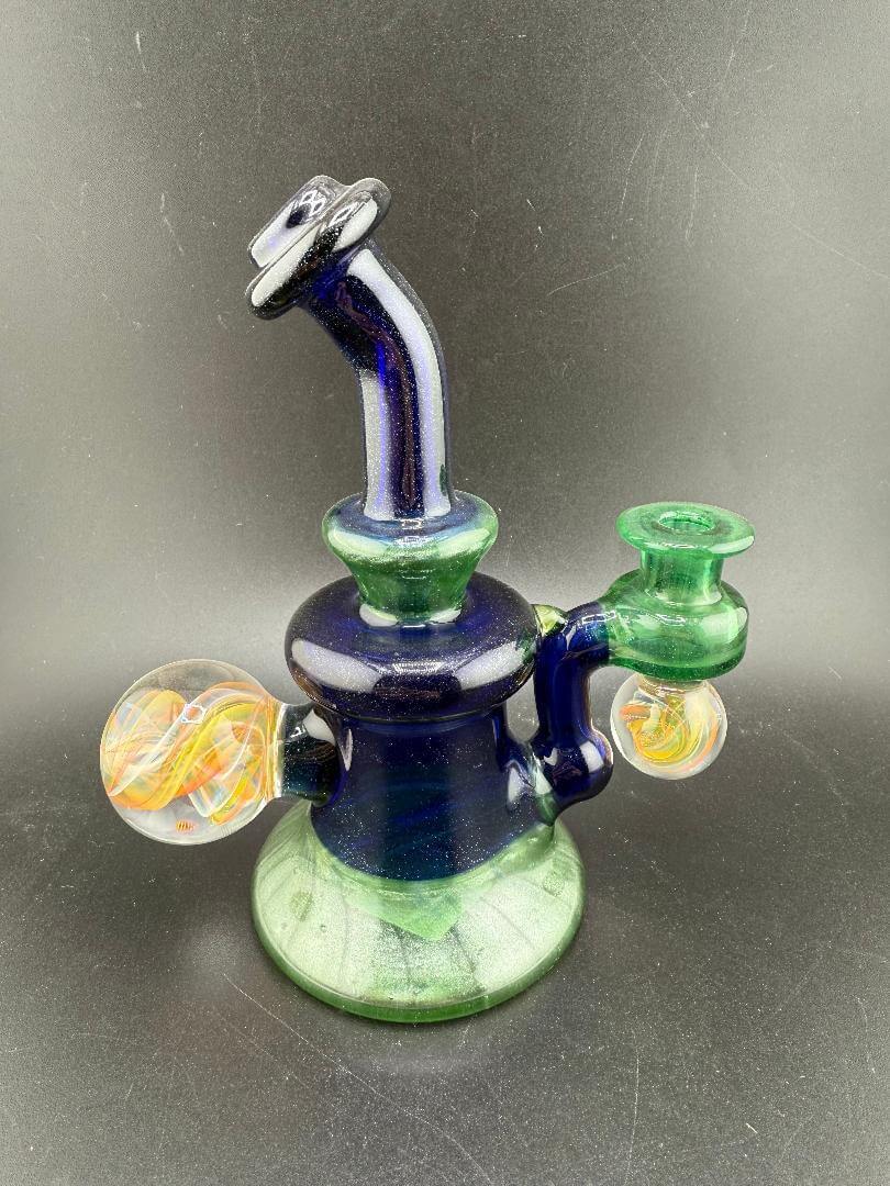 Klobby Glass Mini Rig Purple Green Uv 10mm 90°