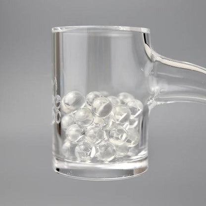 Ruby Pearl Co Terp Pearls - Ruby & Sapphire 5mm in a clear quartz banger showing premium heat retention.