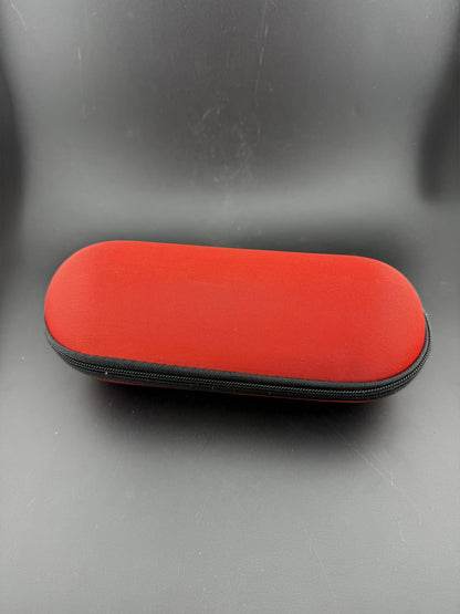 Pipe Case - Large in red color, designed for protective storage of larger glass pieces like pipes and bubblers.