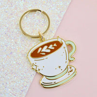 Occasionalish Keychain - Latte Of Love featuring a cup of latte and keyring, perfect for coffee lovers.