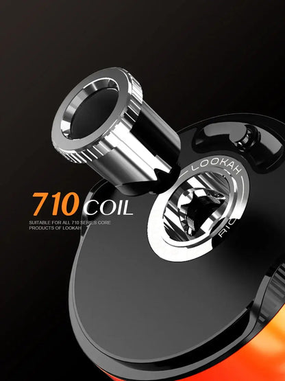 Close-up of Lookah Dinosaur E-Rig 710 coil, designed for compatibility with all Lookah products.