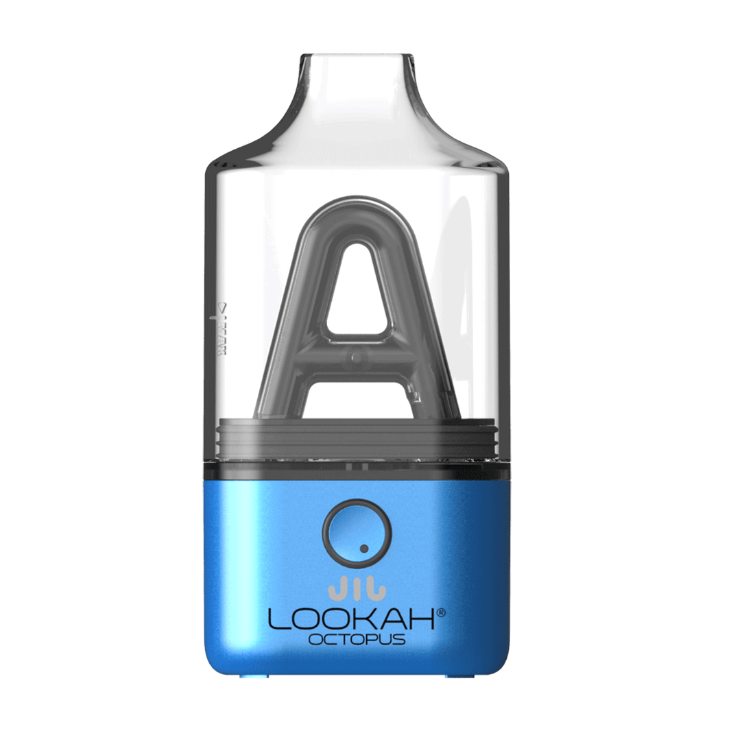 Lookah Octopus Mini E-Rig showcasing compact design and blue base, perfect for portable dab sessions.