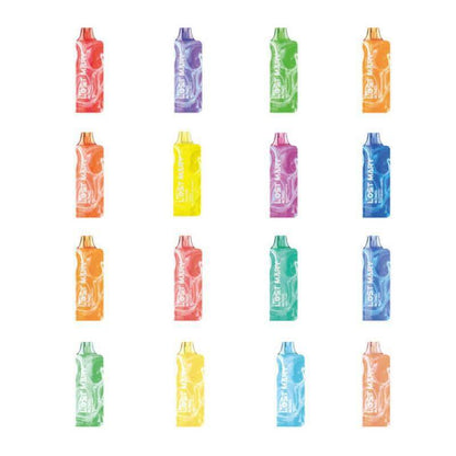 Colorful assortment of Lost Mary MO5000 disposable vapes in various flavors and vibrant designs.