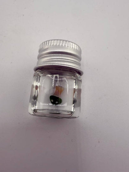 Lucky Gnome Glass Terp Pearl in jar, mushroom design, ideal for enhancing dab setups.