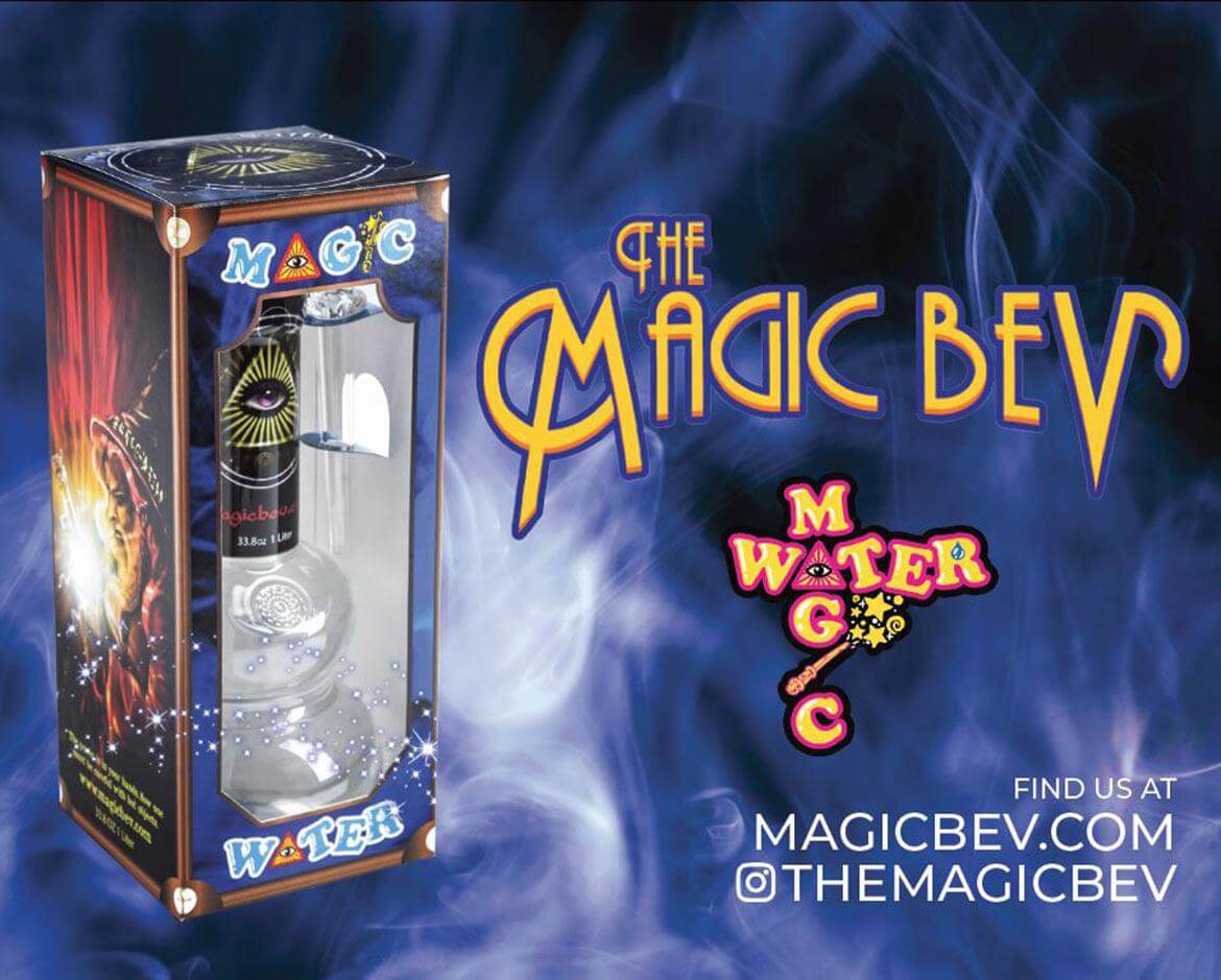 Magic Water Pipe product box featuring the sleek design and glass straw for refreshing beverages.