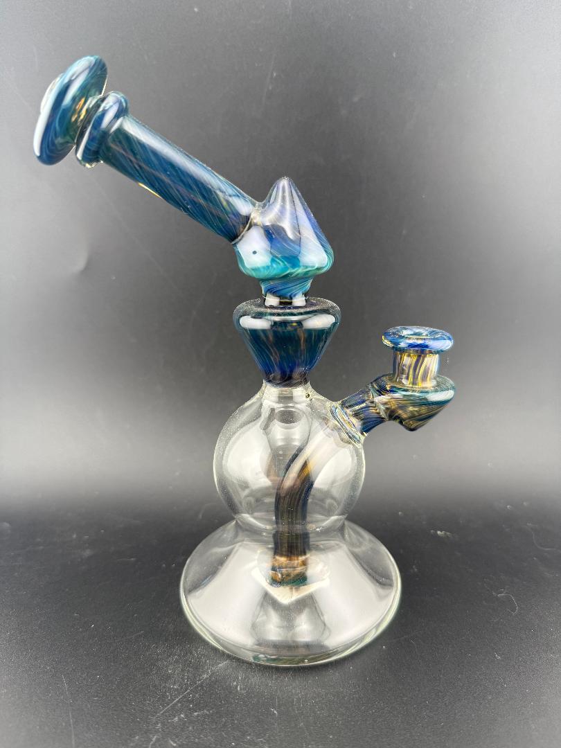 Mank Glass Blue Banger Hanger 10mm 90° - Hand-blown glass rig featuring a blue finish, perfect for concentrate enthusiasts.
