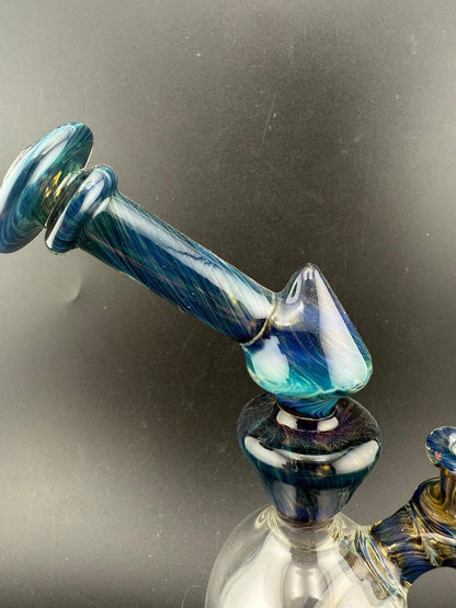 Mank Glass Blue Banger Hanger 10mm 90° - Hand-Blown in Spokane, WA with vibrant blue finish.