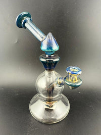 Mank Glass Blue Banger Hanger 10mm 90° Joint – Hand-Blown Rig with Vibrant Blue Finish