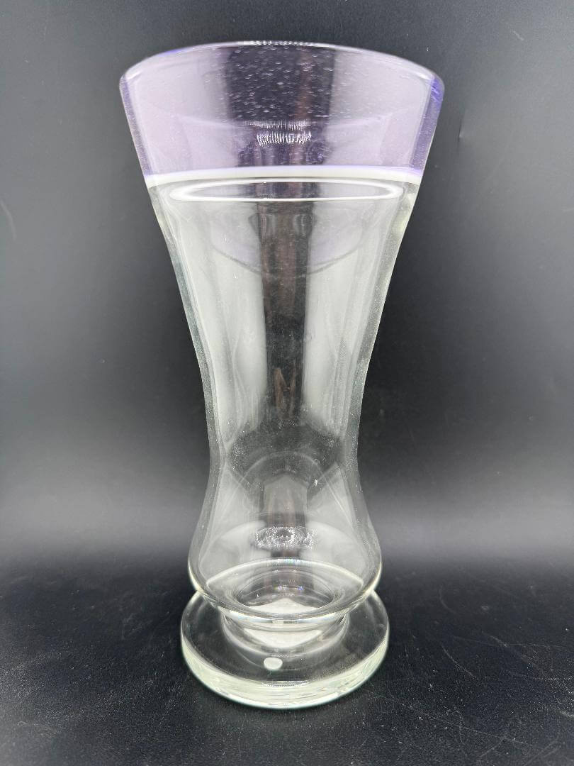Mank Glass Cup / Pilsner- Purple Lip Wrap featuring a handblown design with a minimalist shape and purple lip accent.