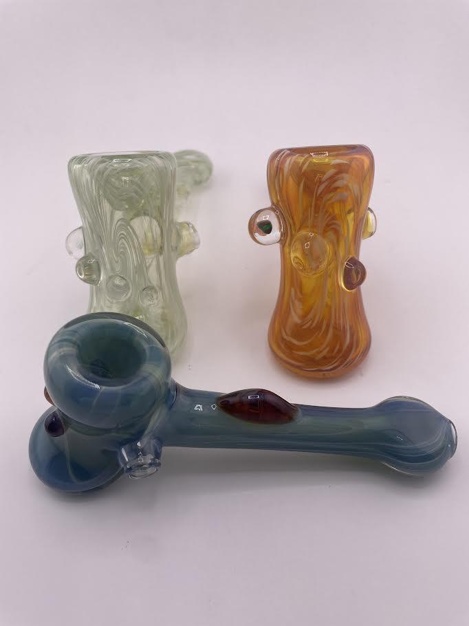 Mank Glass Dry Pipe - Hammer collection showcasing colorful handcrafted glass pipes.