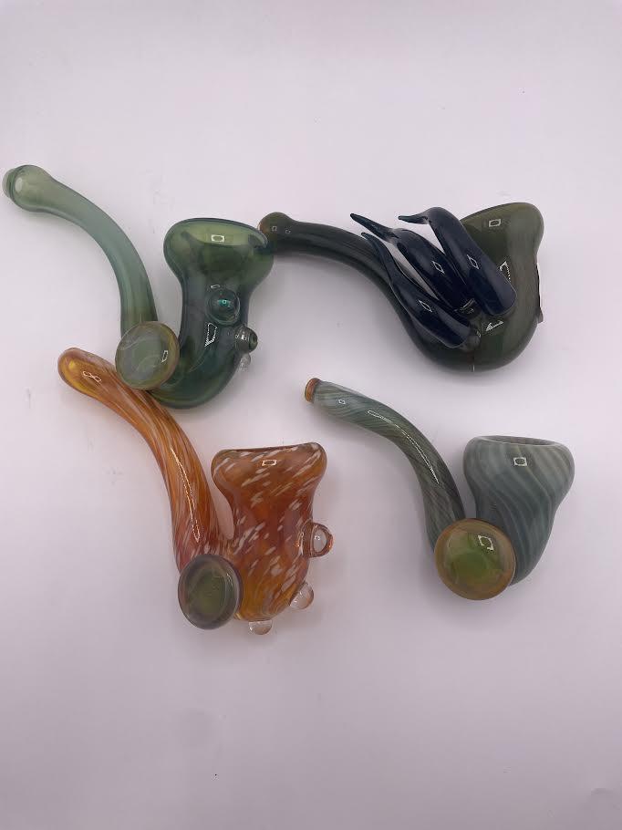 Mank Glass Dry Pipe - Sherlock collection of handcrafted glass pipes showcasing unique designs and colors.