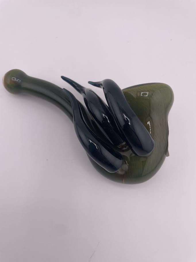 Mank Glass Dry Pipe - Sherlock showcasing its unique curved design and craftsmanship in vibrant colors.