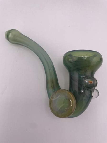 Mank Glass Dry Pipe - Sherlock, handcrafted borosilicate glass pipe with iconic curved design.
