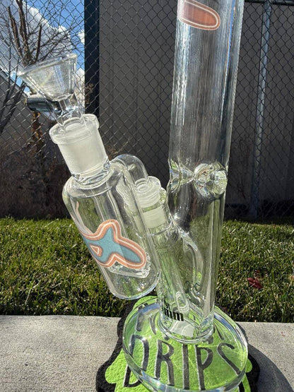 MAV Glass 18" Straight Tube Ash Catcher Combo 14mm 45° showcasing its sleek design and effective filtration features.