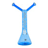 Mav Glass "Bestie" Double Mouth Piece Beaker with two blue mouthpieces for shared smoking sessions.