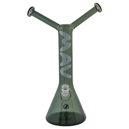 Mav Glass "Bestie" Double Mouth Piece Beaker with two mouthpieces for shared smoking sessions.