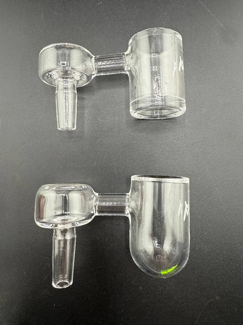 MAV Glass Quartz Banger - 10mm 90° Male Flat or Round Bottom options displayed on a black background.