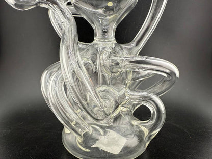 Mcdoogle Glass Clear Experimental Recycler, 10mm 90°, handcrafted glass rig showcasing advanced glassblowing techniques.
