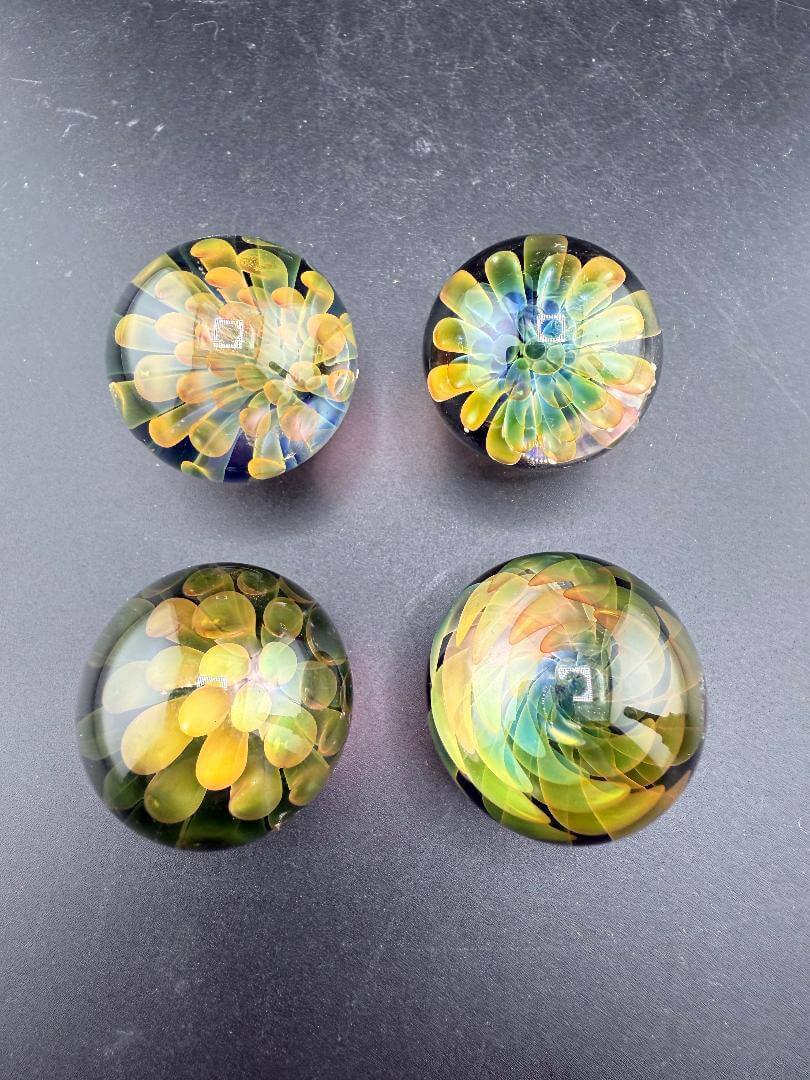 Mcdoogle Glass Marble - 30mm Fume Implosion handcrafted marbles with vibrant fume implosion designs.