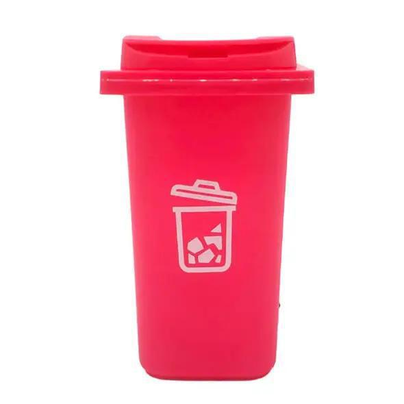 Mini Garbage Can in bright pink color designed for holding cotton swabs and keeping your dab station organized.