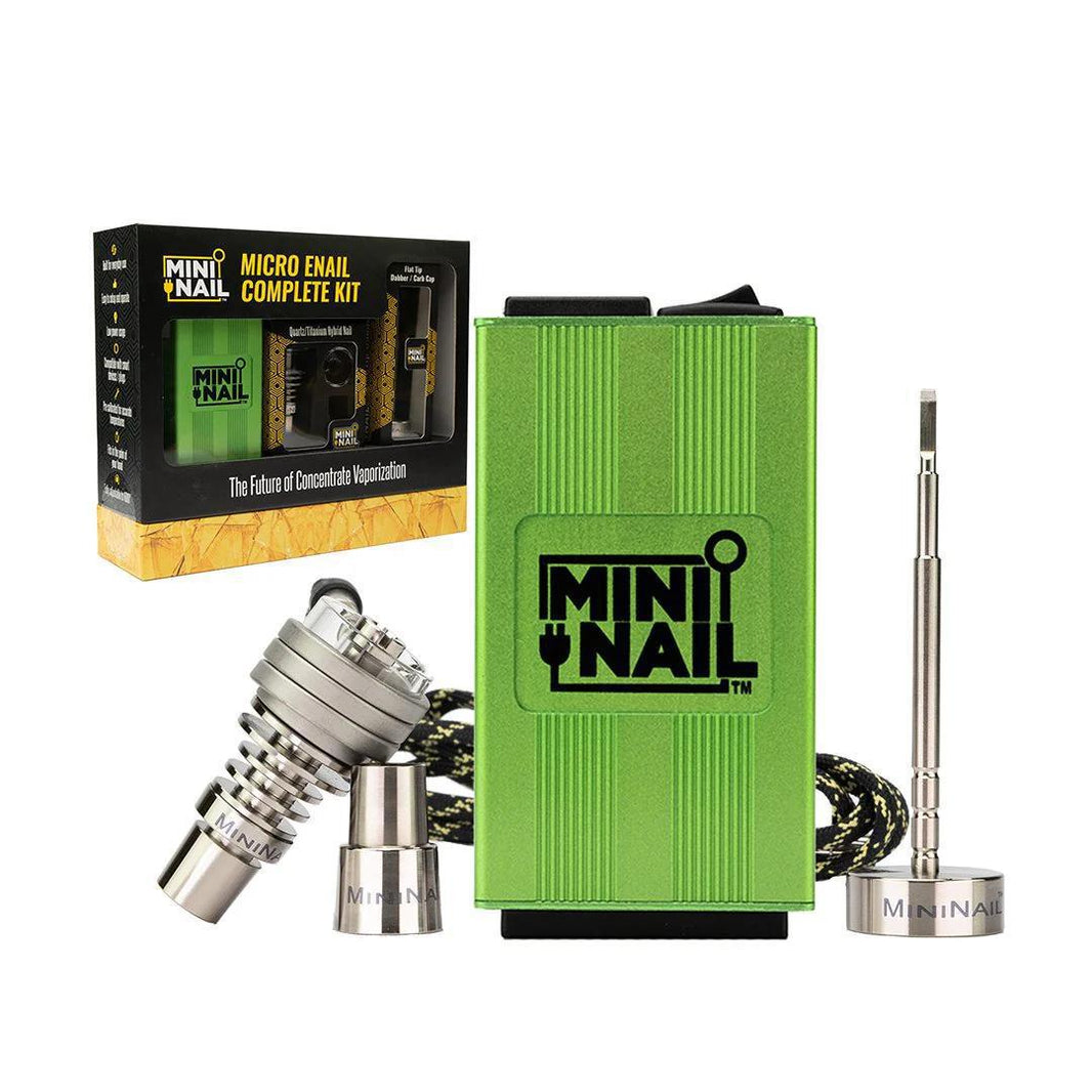 MiniNail Micro Enail Banger Complete Kit with green controller and accessories for efficient daily dabbing