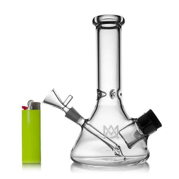 MJ Arsenal Cache Beaker 10mm 45° with a bright green lighter for scale and comparison.