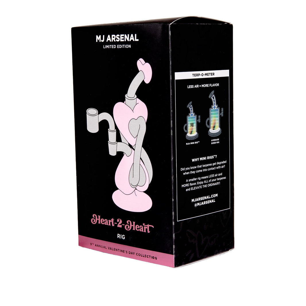 MJ Arsenal Rig - Heart To Heart Mini Rig box showcasing its vibrant design and limited edition Valentine's Day details.