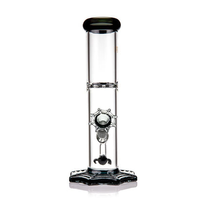 MJ Arsenal Widowmaker 14mm 45° bong with spider percolator and spiderweb design.