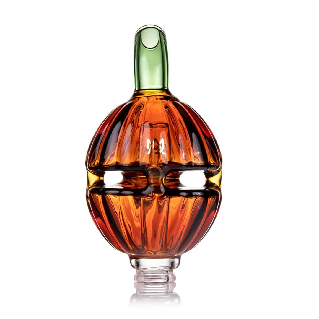MJ Arsenal Puffco Pivot Top-Gourdy decorative glass attachment shaped like a pumpkin for Halloween celebrations.