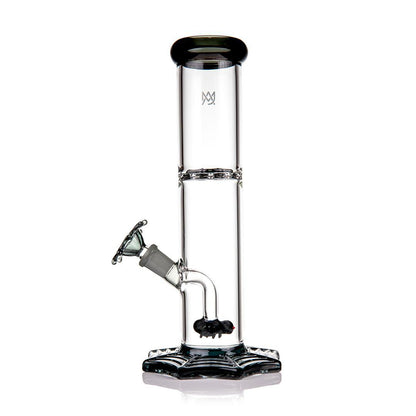 MJ Arsenal Widowmaker 14mm 45° bong with spiderweb bowl and percolator for smooth hits.