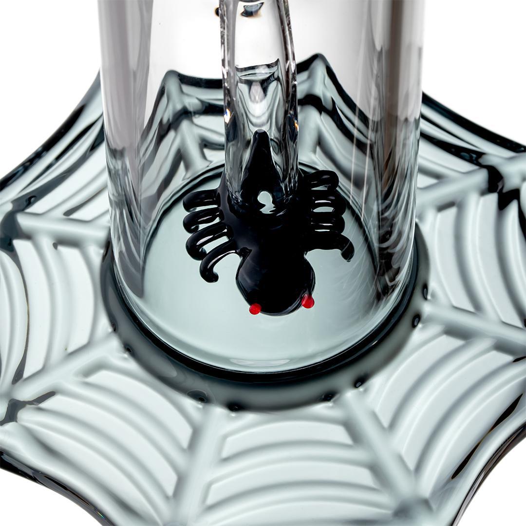 MJ Arsenal Widowmaker 14mm 45° featuring a black spider percolator on a spiderweb-designed base.