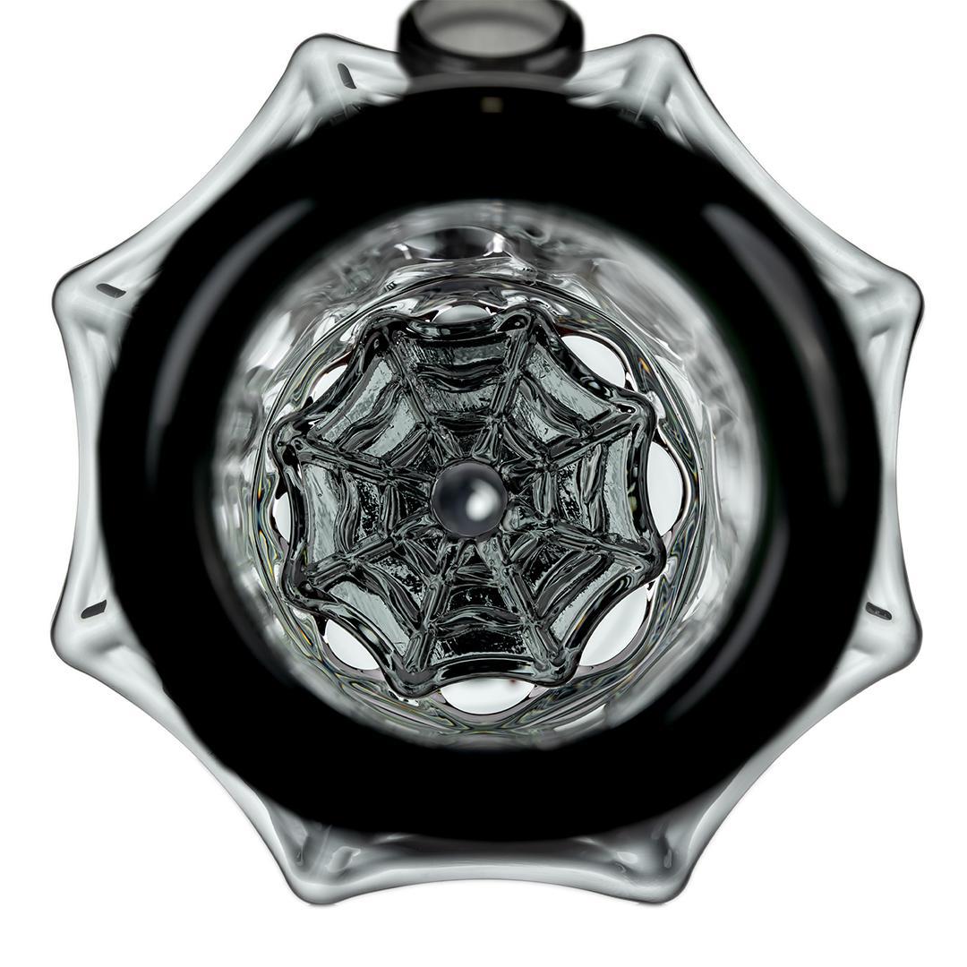 MJ Arsenal Widowmaker 14mm 45° bong spiderweb bowl and percolator view from above