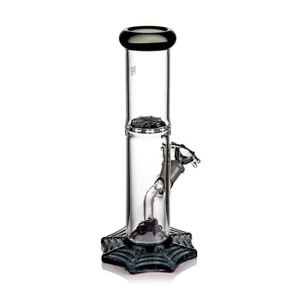 MJ Arsenal Widowmaker 14mm 45° bong with spider percolator and spiderweb design.