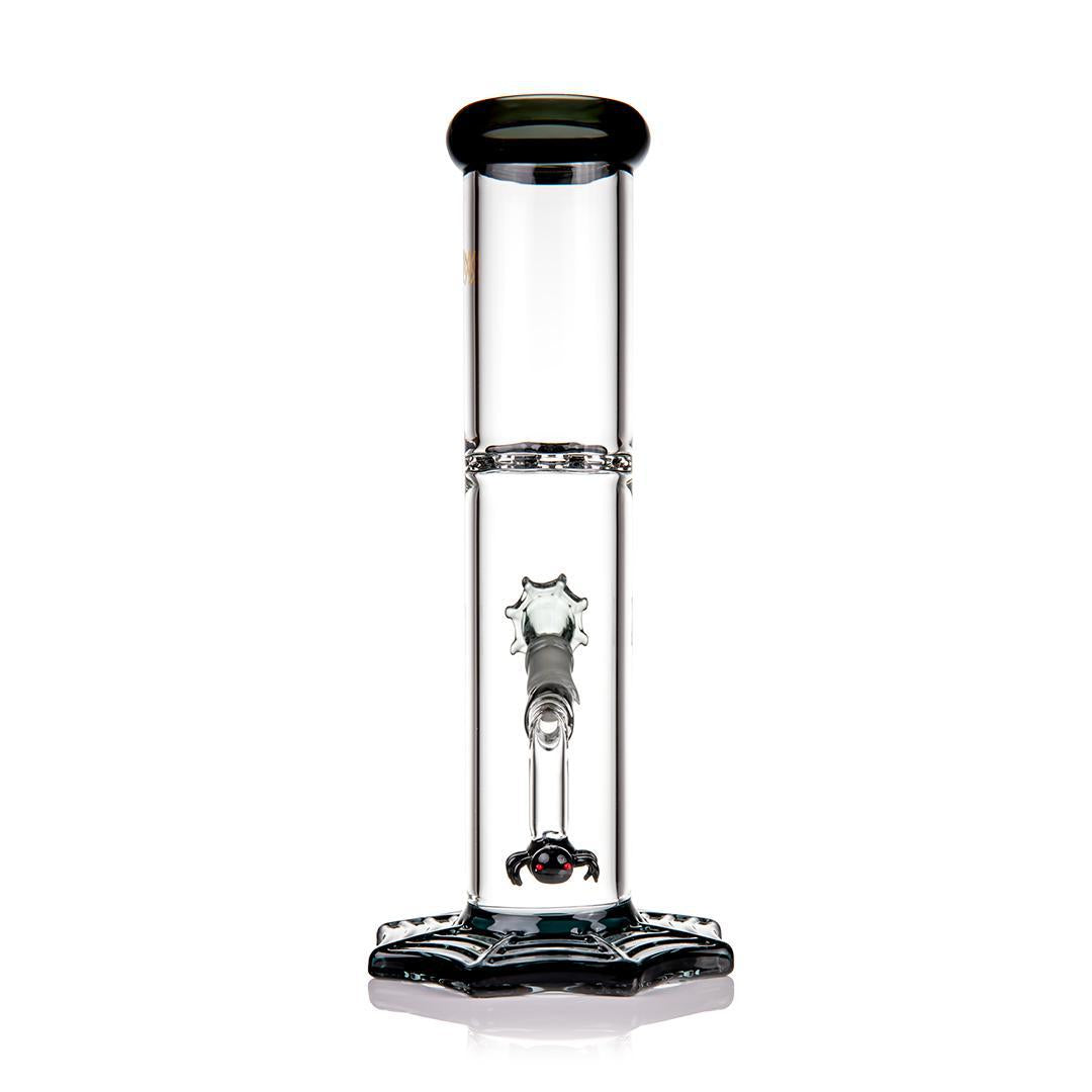 MJ Arsenal Widowmaker 14mm 45° Halloween bong with spider web design and percolator