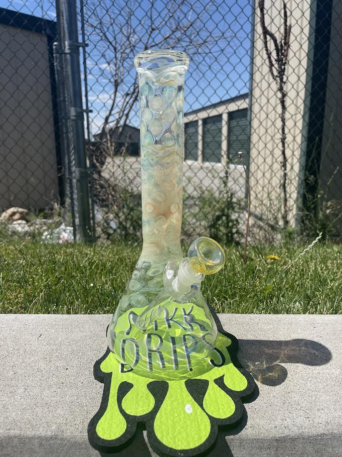 MJHoG Flower Beaker - Full Silver Fume 14mm 45