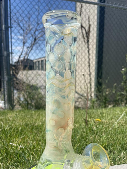 MJHoG Flower Beaker - Full Silver Fume 14mm 45