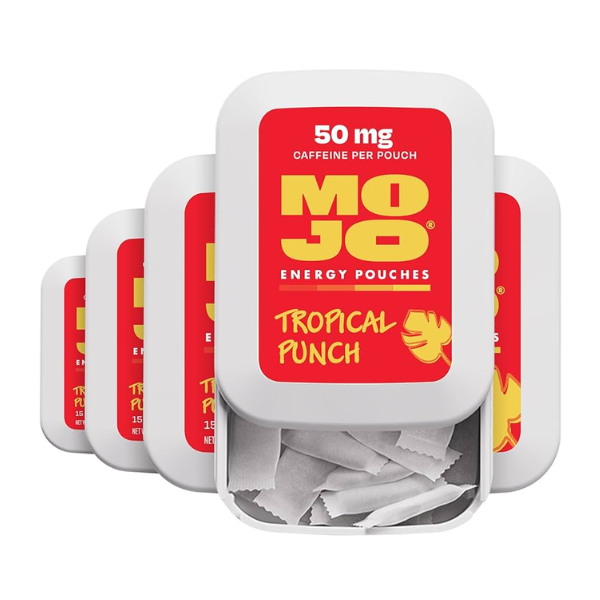 Coming Soon Mojo Energy Pouches 50mg Caffeine Pouches 15pcs Tropical Punch Pack