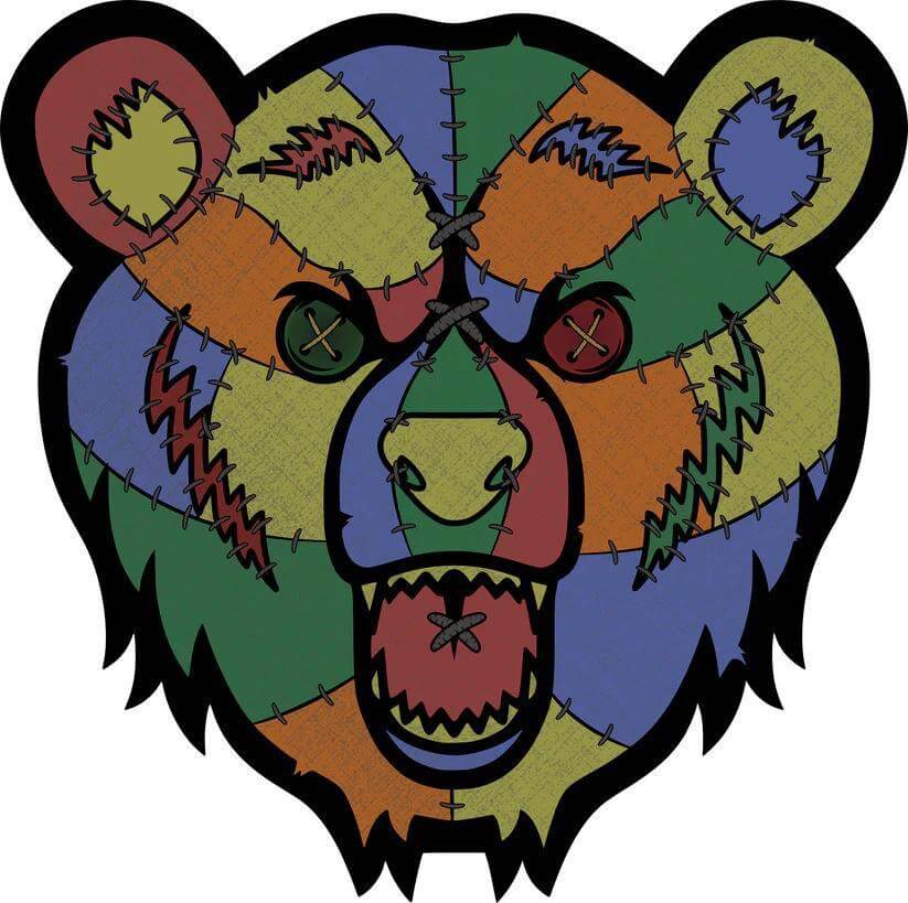Moodmats x Bear Quartz Voodoo Bear Mood Mat, vibrant stitched bear design with voodoo doll aesthetics.