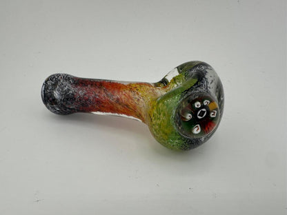 Mop Head Glass Dry Pipe - Frit Rasta Pipe